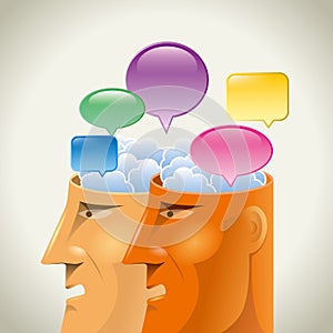 Artificial intelligence concept design, communication ideas.