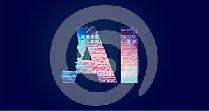 Artificial intelligence concept design with face