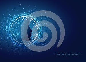 Artificial intelligence concept design with virtual face design