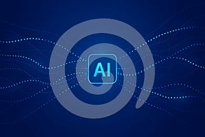 Artificial Intelligence Concept Digital Data Flow, Neural Network, Machine Learning, Big Data Background created by AI