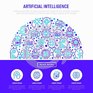 Artificial intelligence concept in half circle