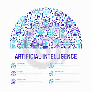 Artificial intelligence concept in half circle