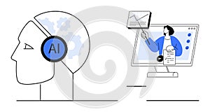 Artificial Intelligence Concept for Online Education and Virtual Learning Technology