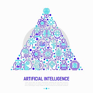 Artificial intelligence concept in triangle