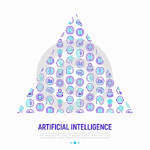 Artificial intelligence concept in triangle