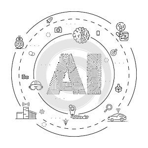 Artificial Intelligence concept vector icon