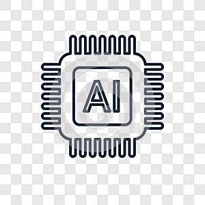 Artificial intelligence concept vector linear icon isolated on t