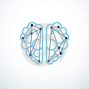 Artificial intelligence concept vector logo design, digital mind