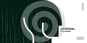 Artificial intelligence. Conceptual illustration on the theme of digital technologies,