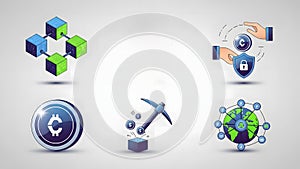 Artificial Intelligence Content Generation and Document Automation Icon Set Representing Smart Writing and Data Processing