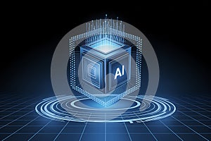Artificial intelligence core processing data, futuristic digital technology innovation ,