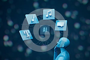 Artificial intelligence and creative services concept