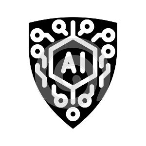 Artificial intelligence cybersecurity shield protecting digital network data
