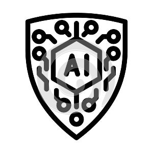 Artificial intelligence cybersecurity shield protecting digital network