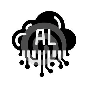artificial intelligence data cloud symbol icon isolated