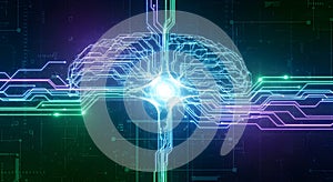 Artificial Intelligence Data Flow and Neural Network Technology Background