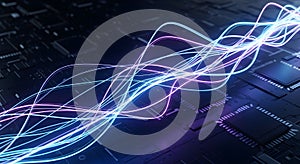 Artificial Intelligence Data Flow and Neural Network Technology Background