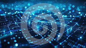 Artificial Intelligence Data Network With Glowing Blue Holographic Interface