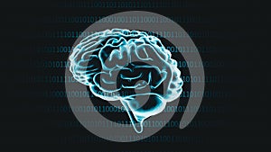 Artificial Intelligence Digital Brain Concept background, 3d rendering