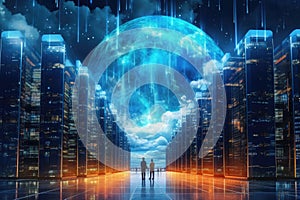 Artificial intelligence digital brain future technology on computer motherboard. binary data. AI brain. Futuristic