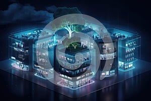 Artificial intelligence digital brain future technology on computer motherboard. binary data. AI brain. Futuristic