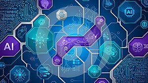 Artificial Intelligence Digital Network Background