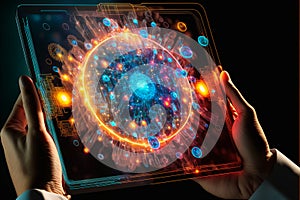 Artificial intelligence digital tablet. generative ai