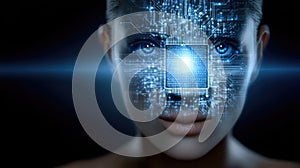 Artificial intelligence entity: cyber link, machine insight, neural exchange, futuristic logic, cloud function, chatbot