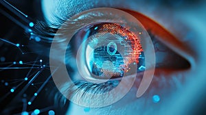 Artificial intelligence eye recognizing digital data network