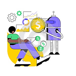Artificial intelligence in financing abstract concept vector illustration.