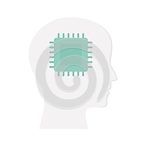 Artificial intelligence  Flat inside vector icon which can easily modify or edit photo