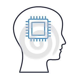 Artificial intelligence Flat inside vector icon which can easily modify or edit