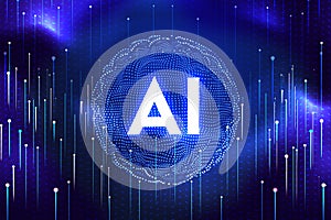 Artificial intelligence is the future of technology concept in background