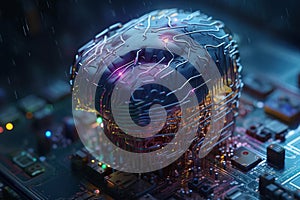 Artificial intelligence. Futuristic technology trends concept. Network structure background. Machine learning. Data