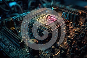 Artificial intelligence. Futuristic technology trends concept. Network structure background. Machine learning. Data