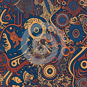 colorful image of the abstract doodle art in multitude array of shapes,patterns,textures,colors and intricate details.