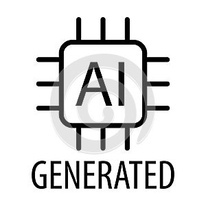 Artificial intelligence generated icon vector AI sign for graphic design, logo, website, mobile app, UI illustration.