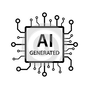 Artificial intelligence generated icon vector AI sign for graphic design, logo, website, social media, mobile app, UI illustration