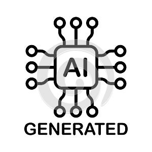 Artificial intelligence generated icon vector AI sign for graphic design, logo, website, social media, mobile app, UI illustration