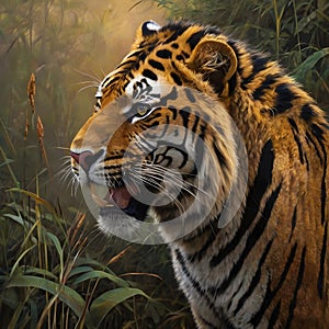 image of matte painting of transcendental art wildlife mood. photo