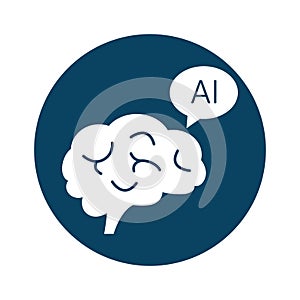 Artificial intelligence glyph background icon which can easily modify or edit