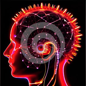 artificial intelligence - head shape - AI photo