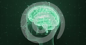 Artificial intelligence holographic brain rotation