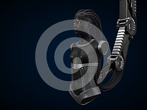 Artificial intelligence hub, dark droid version. 3d illustration photo