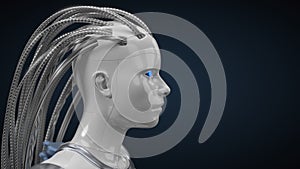 Artificial intelligence hub, white droid version. 3d illustration photo