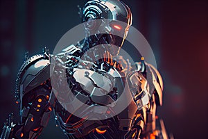 Artificial Intelligence humanoid robot,machine learning with data mining technology