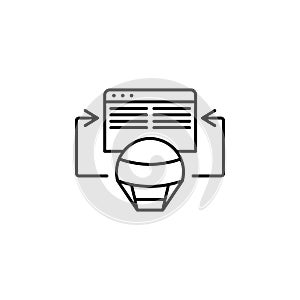 artificial, intelligence icon. Element of robotics engineering for mobile concept and web apps icon. Thin line icon for website