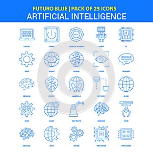 Artificial Intelligence Icons - Futuro Blue 25 Icon pack