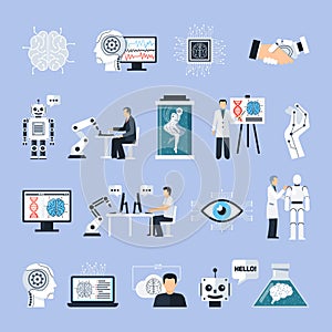 Artificial Intelligence Icons Set