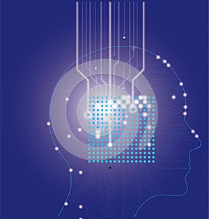 Artificial intelligence image,ai chip brain,computer vector photo